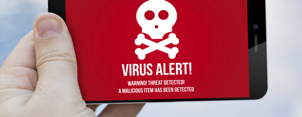virus alert on smartphone